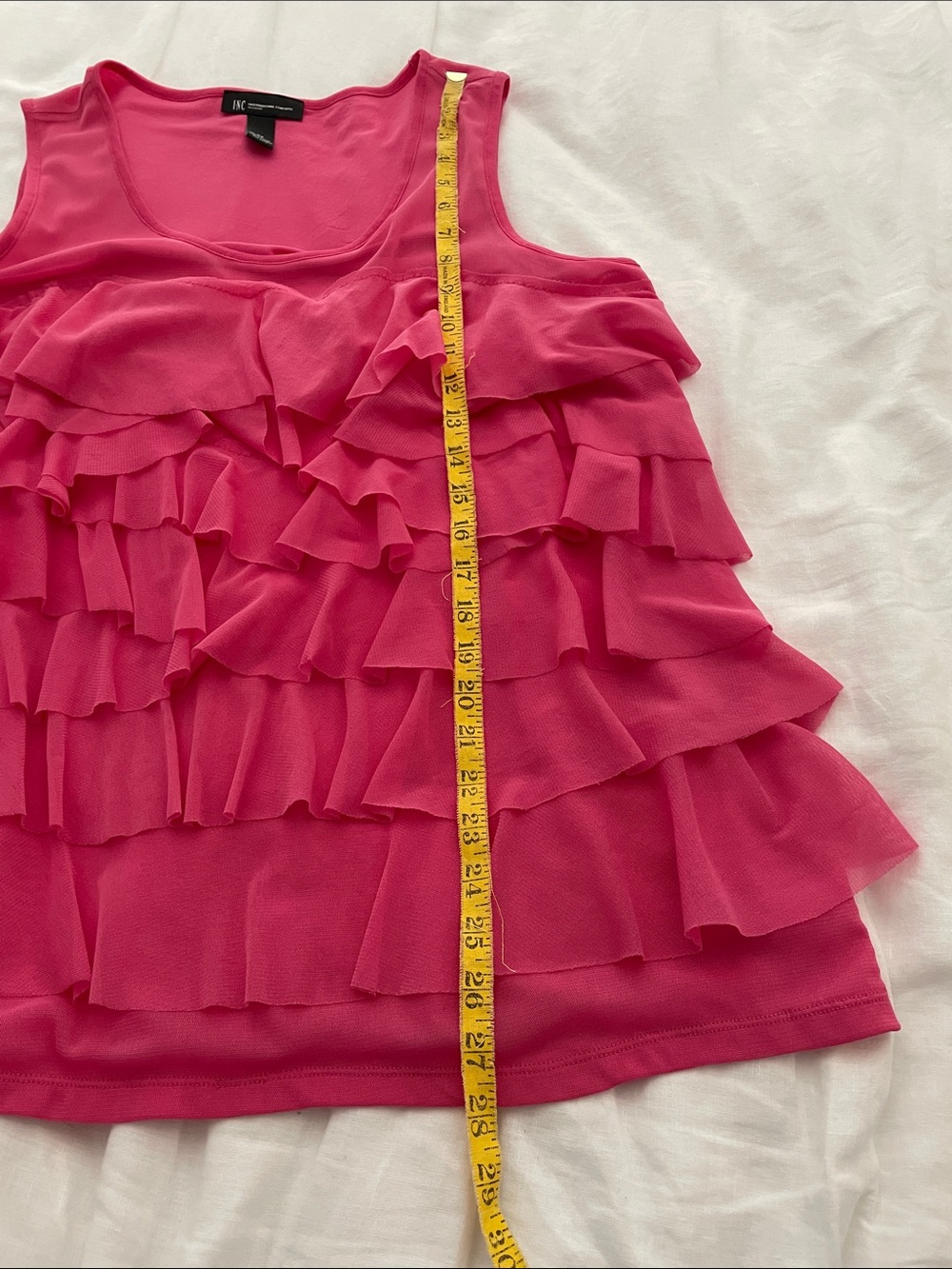 I.N.C.  Pink Layered Ruffle Tank Top - Picture 4 of 6